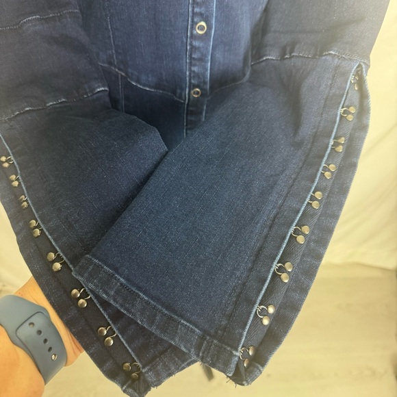 Free People Thea Dark Wash Denim Mini Dress Size S NWT - Picture 9 of 10